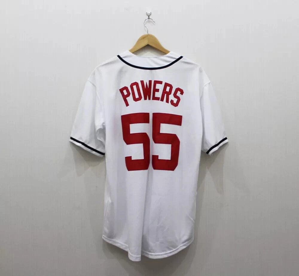 Powers #55 Atlanta White Myrtle Beach Baseball Jersey