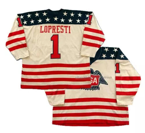 Retro Lopresti #1 American Eagle Hockey Jersey