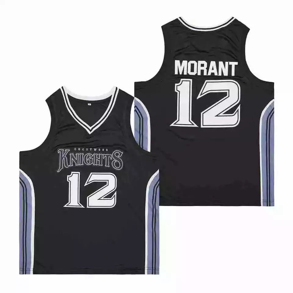 Retro Morant #12 High School Basketball Jersey