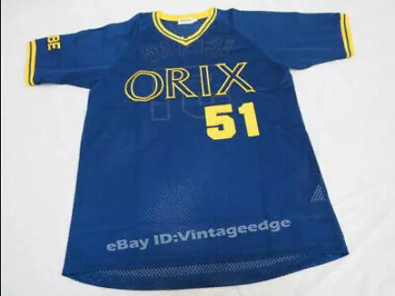 Japan 1991-2000 Suzuki #51 Orix Wave Baseball Jersey Stitched 2 Colors