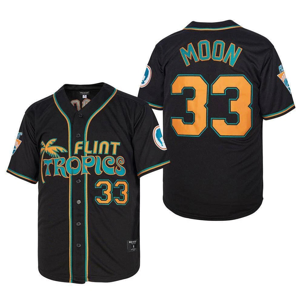 Movie Semi Pro Moon #33 Flint Tropics Baseball Jersey