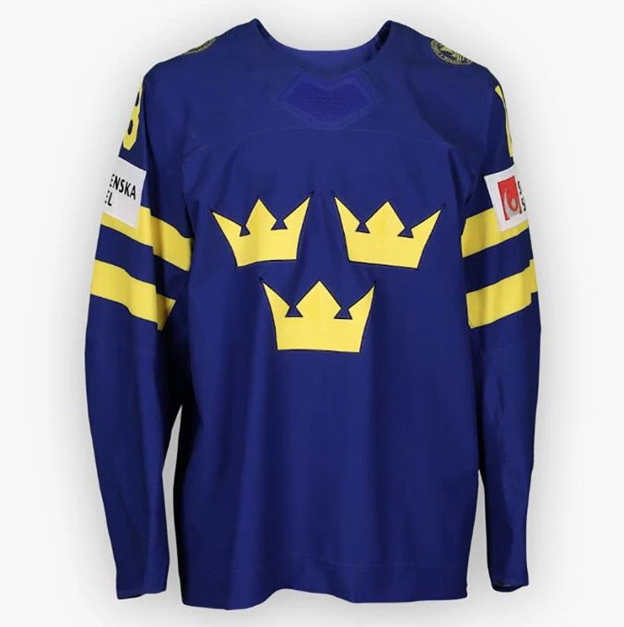 Retro Youth Men Eklund #18 Team Sweden Hockey Jersey