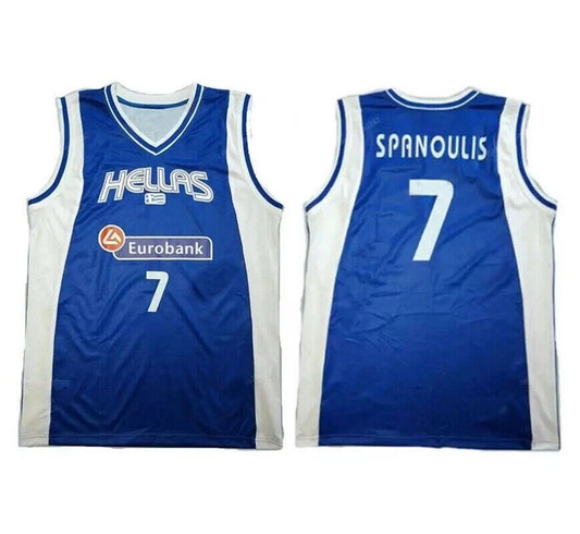 Spanoulis #7 Team Greece Basketball Jerse