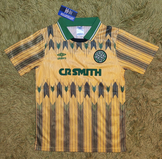 Celtic 1992/93 Retro Rare Yellow Soccer Football Futbol Kit Jersey