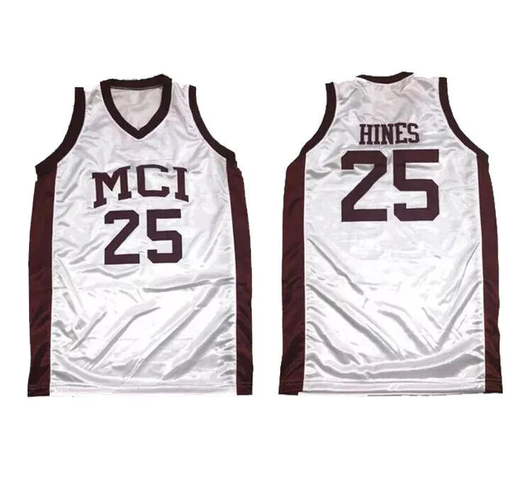 Movie Karlton Hines #25 Basketball Jersey MCI All Sewn White