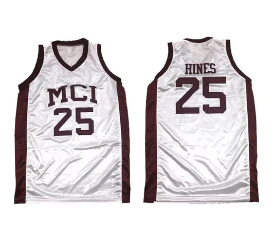 Movie Karlton Hines #25 Basketball Jersey MCI All Sewn White