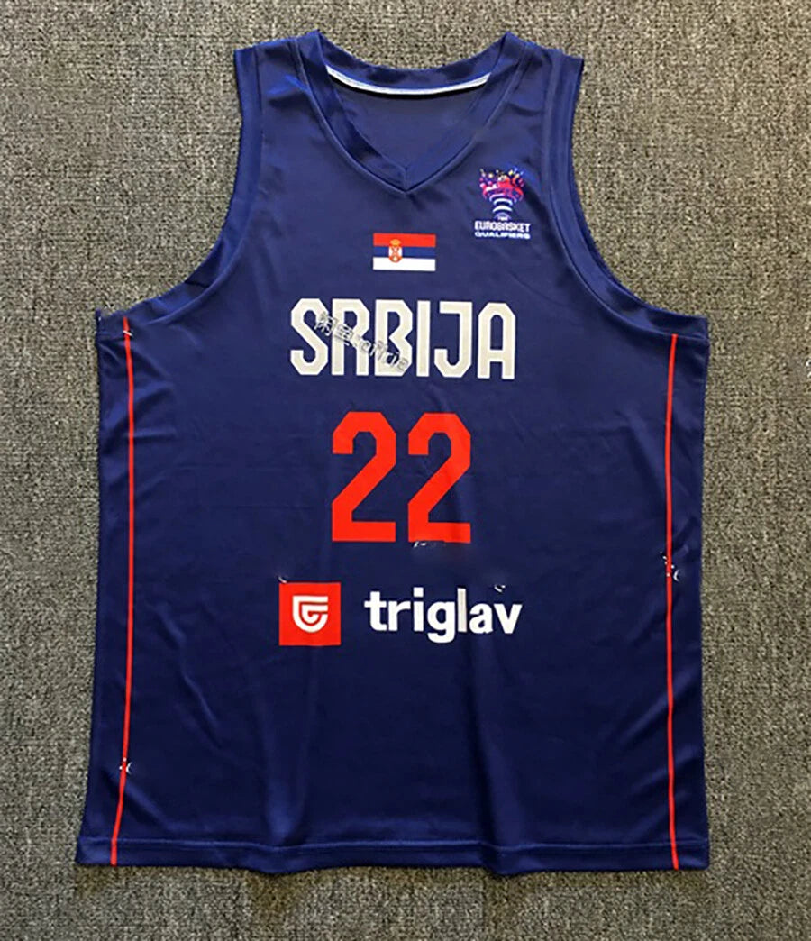 Micić Micic 22 Jokic 15 Team Srbija Serbia Basketball Jersey